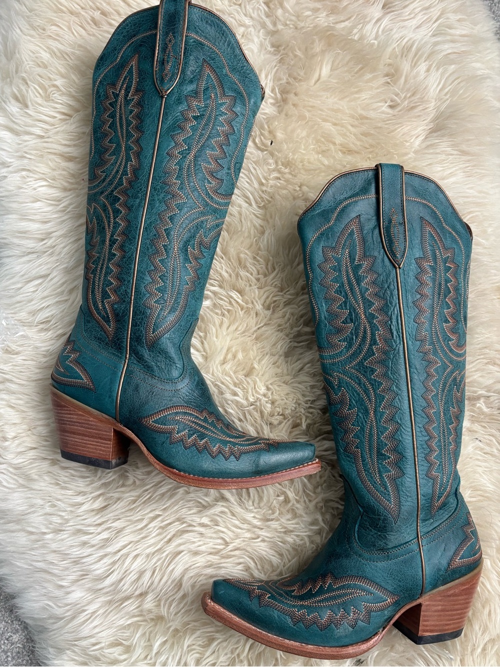 Ariat Casanova Knee-high Tall Boots Western Cowboy Boots. Turquoise. Size 7. - Picture 4 of 16
